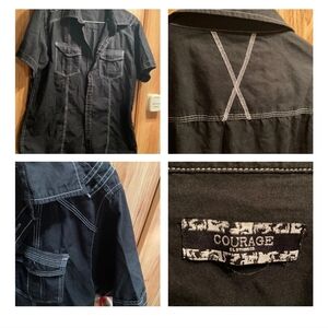 Courage Black Short Sleeve Shirt Small